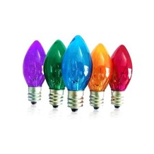 C7 Replacement Bulbs, 25 Pack Multi-Color Christmas Lights Bulbs, Multi-colored