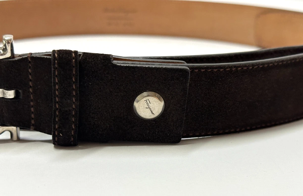 Salvatore Ferragamo Brown Suede Belts for Men for sale | eBay display picture 3