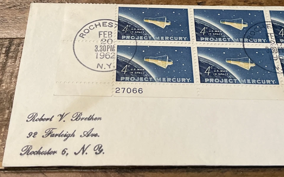 Scott 1183 - 1962 4¢ Project Mercury US Man in Space 6 First Day of Issue Stamps - Image 2 of 3