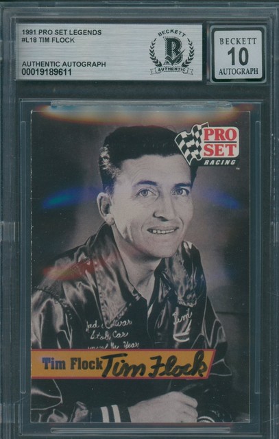 1991 Pro Set Legends #L18 Tim Flock Beckett Authentic Signed Auto 10 *9611