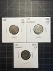 3x USA Silver Dime 1890 1875 1858 Seated Liberty