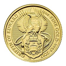 2017 U.k. 25 Pound 1/4 Oz Gold Queen's Beast The Griffin Brilliant Uncirculated