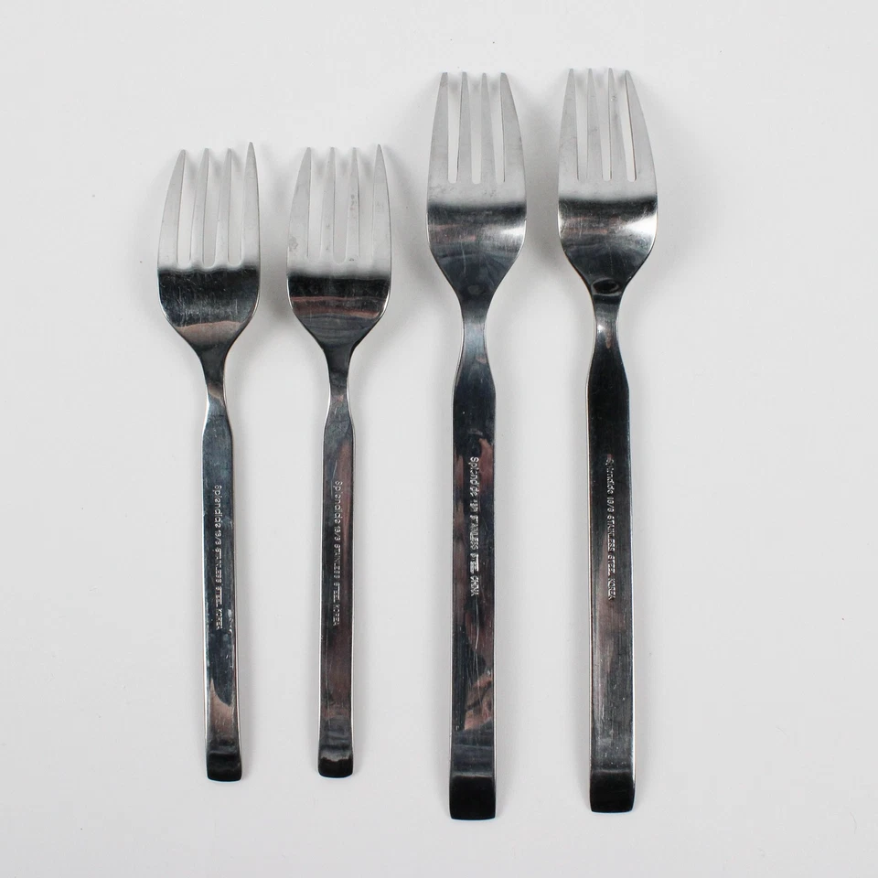 Lot Of 4 Splendide SPL10 (Stainless) Flatware 2 Dinner Forks 2 Salad Forks - Image 2 of 4