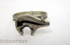 VINTAGE NAVAJO INDIAN GREAT BEAR HEARTLINE ARROW BAND RING STERLING — photo 1