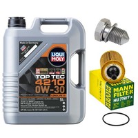 MotoröL Filter Set Liqui Moly 0W-30 5 Liter + ÖLablassschraube FüR Audi A4 Avant
