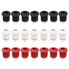 60pcs DC Power Jack with Dust Plug, DC5521 5.5x2.1mm, Black, Red, White
