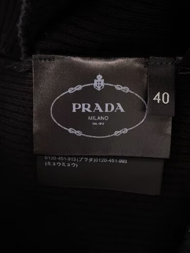 PRADA/Knit sweater (thick)/40/Cotton/BLK/AMA2 2023 675 thumbnail 2