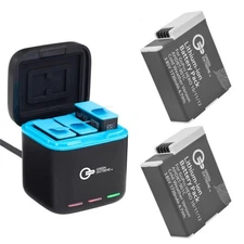 Green Extreme Battery Charger Kit for GoPro Hero 12 11 10 9, 2-Pack Battery + Tr