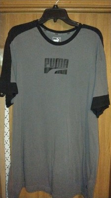 Men's Dark Grey Puma Color Block T Shirt - XL