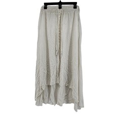 Boho High Low Maxi Skirt White Gauze Flowy Large Festival Fairy Coastal Vacation