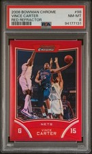 2008 Bowman Chrome Basketball Vince Carter #98 Red Refractor /5 PSA 8