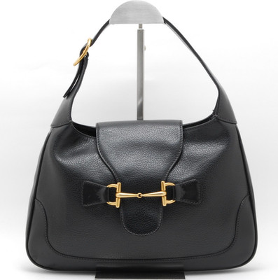 Rare* Gucci horsebit black leather shoulder bag 001 984 1401