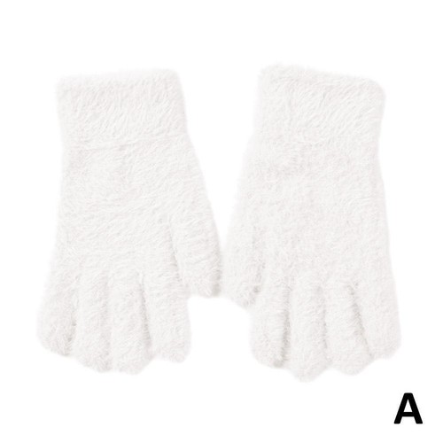 .Mink Velvet Thicken Gloves Fluffy Furry Full Finger Outdoor Gloves Mittens ❁ - Picture 19 of 22