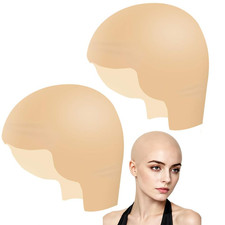 2Pcs Halloween Makeup Latex Bald Caps Cosplay Accessories Small Large 