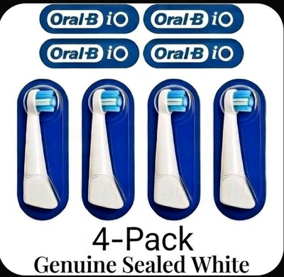 #ad #ad 4 Oral B iO Series Deep Clean Replacement Brush Heads Sealed GENUINE NEW WHITE $8.99