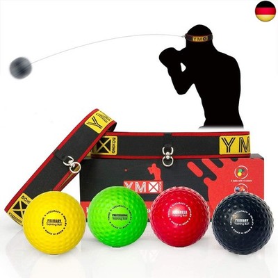 Reflexball - 4 Bälle + 2 Stirnbänder, ideal für das Training von Reflex, Reaktio