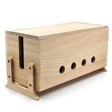Large Cable Management Box, Wood Cord Hider Box  Organizer for Power Strip H...