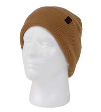 DELUXE FINE KNIT WATCH CAP BEANIE IN WORK BROWN