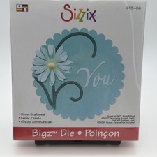 Sizzix Bigz Scalloped Circle Die 655406 cuts chipboard, paper or fabirc