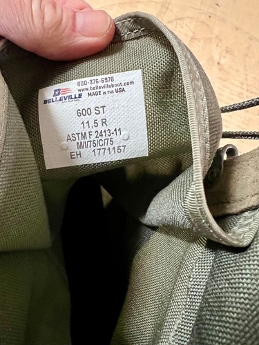 Belleville 600ST Sage Green Combat Boot Men 11.5 SteelToe USA Military Issue NEW - Afbeelding 6 van 6