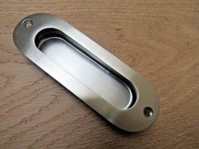 Flush Recessed Pull Handle Steel Polished Satin Large & Small Circle Round Long