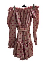 Pretty Little Thing Pink Polka Dot Summer Dress Size 8 Excellent Condition
