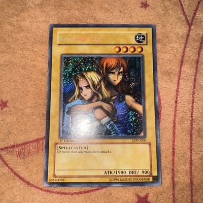   YUGIOH Gemini Elf LON-000 SECRET RARE 1ST EDITION NEAR MINT ORIGINAL ENGLISH