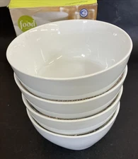 Food Network Bowl Set of 4 Marshmallow Original Box 2009 White All Purpose
