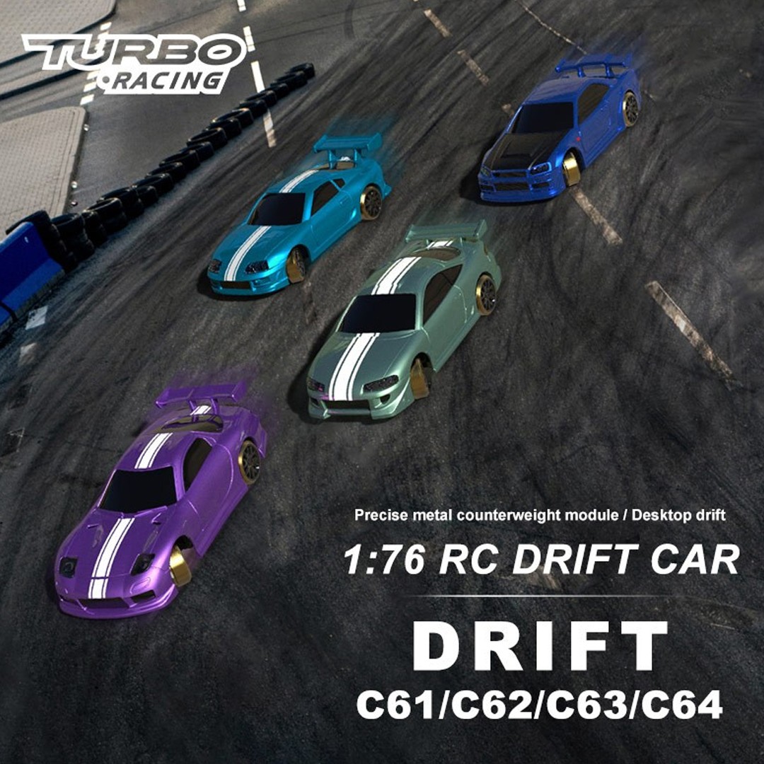 Turbo Racing C62 1/76 RC Drift Car 2WD On Road RTR Metallic Green