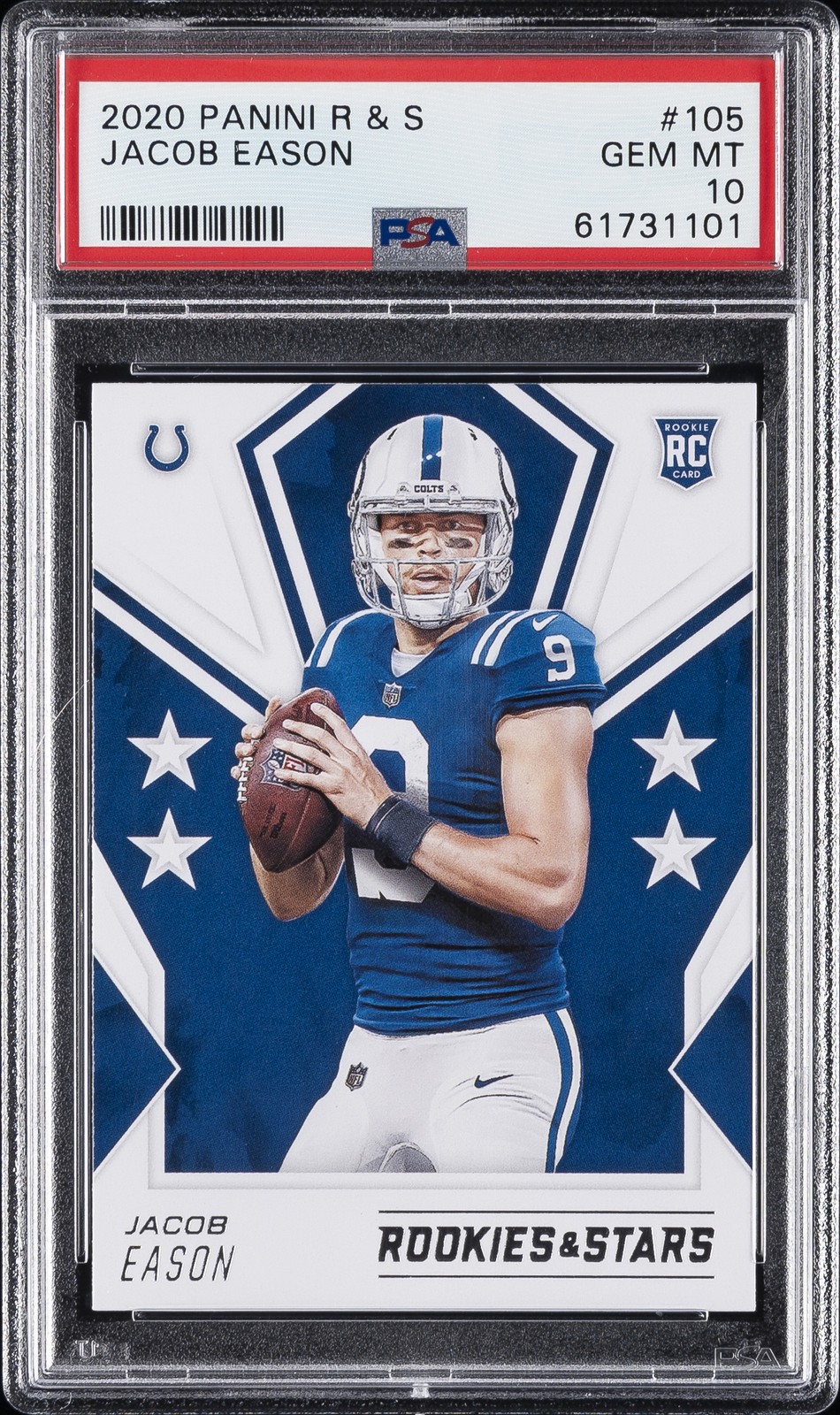 2020 PANINI ROOKIES & STARS #105 JACOB EASON ROOKIE RC PSA 10