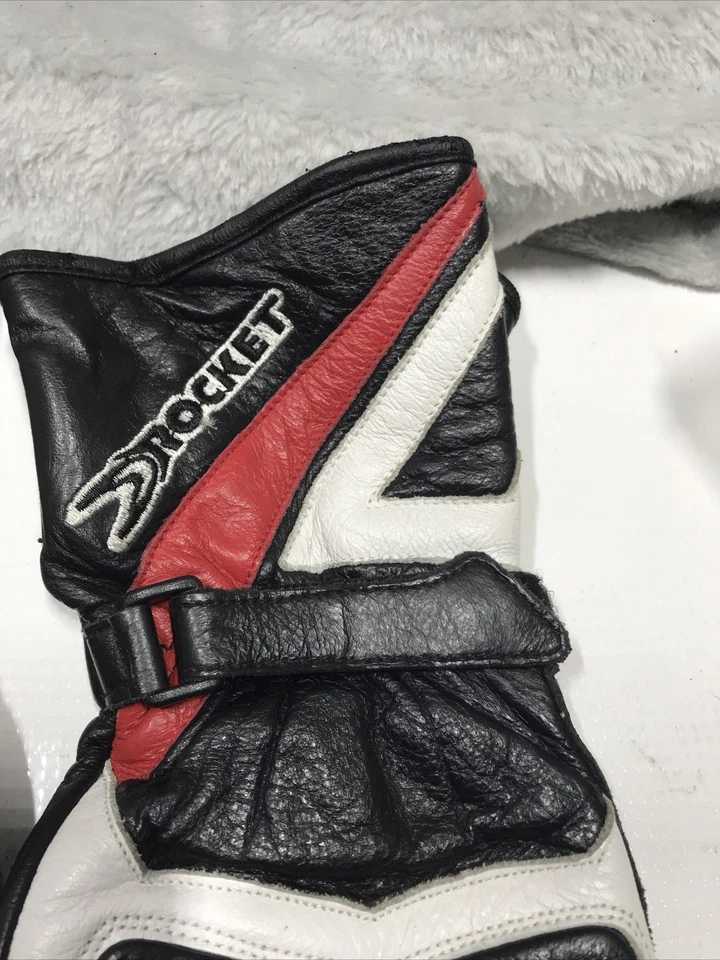 Joe Rocket Black/Red /White Motorcycle Leather Sport Gloves Size Large - Image 4 of 4