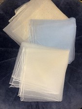 3 Vintage 60  s Ultra Sheer Hand Rolled Lot 100 Silk Scarf 20"x 68"