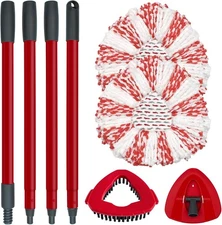 Spin Mop Replacement Kit for O-Cedar EasyWring, 2 Microfiber Refills & Adjustabl