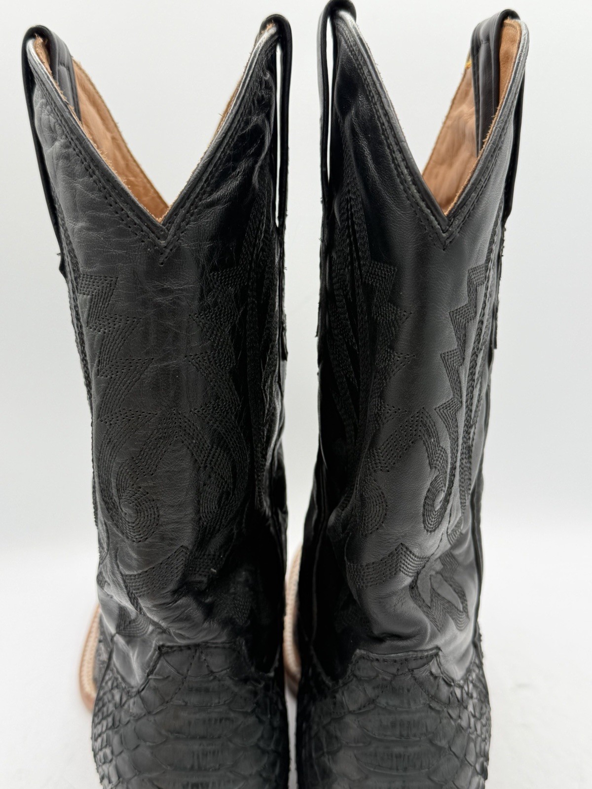 Square To Toe Size 8.5EE BLACK PYTHON LEATHER Tex… - image 6