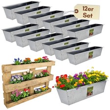 12er Set Paletten Blumenkasten Einsatz für 2 Europaletten Pflanzkasten Metall