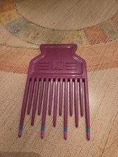 Mebco Volume PICK Twice Dipped Wide Tooth Comb Purple Teal Pink Vintage
