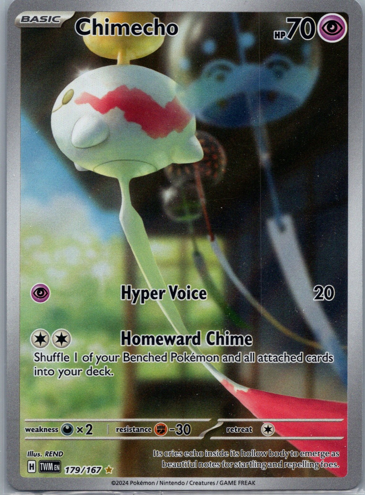 Chimecho 179/167 SV06: Twilight Masquerade Pokemon TCG Illustration Rare NM