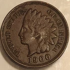 1900 1C BN Indian Head Penny Cent! Nice Details! Partial Diamond Visible!