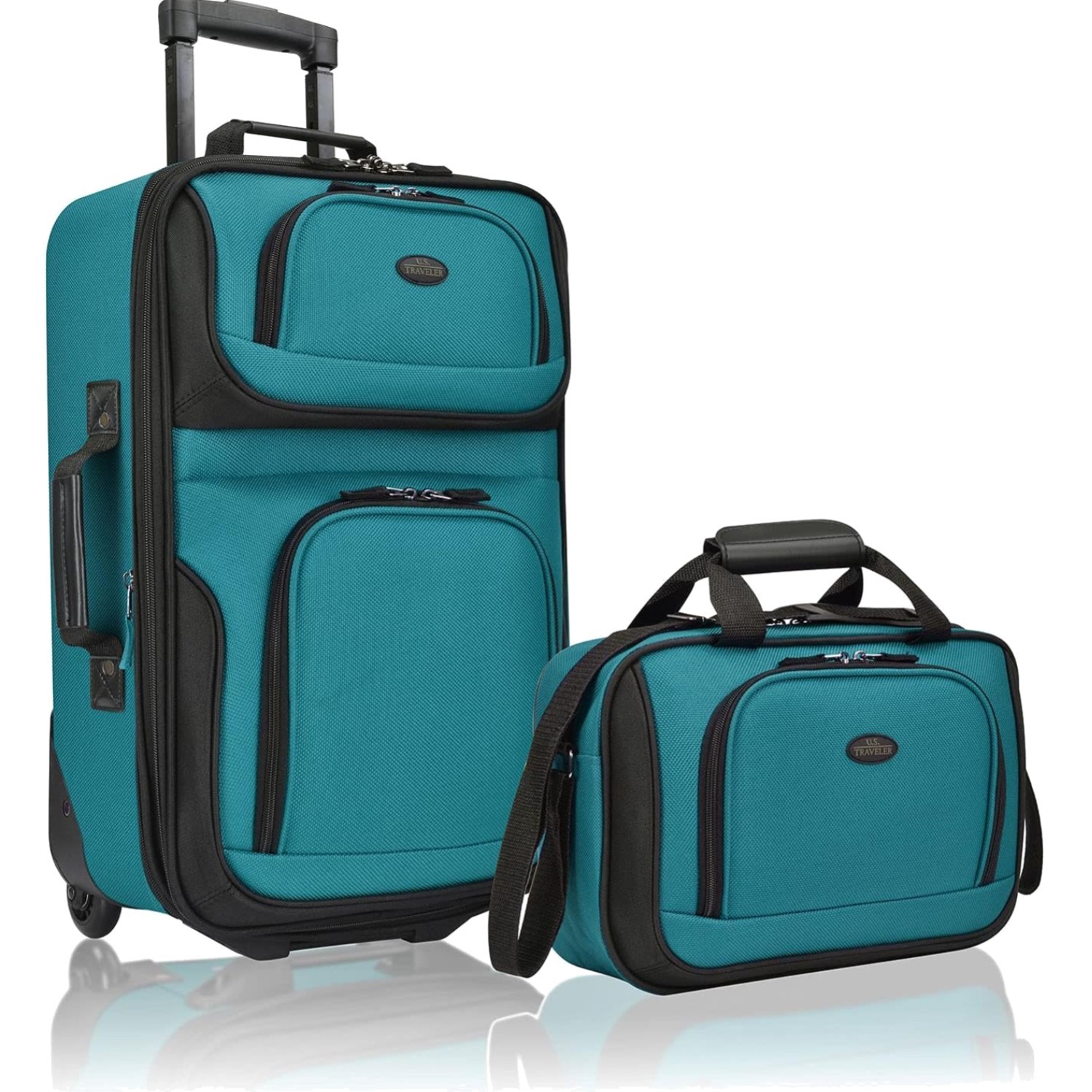 Lightweight Softside Rolling Suitcase Set 2-Wheel Polyester 