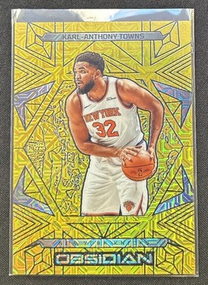 2024-25 Obsidian Karl-Anthony Towns Electric Etch Gold Flood #d 04/10 Knicks