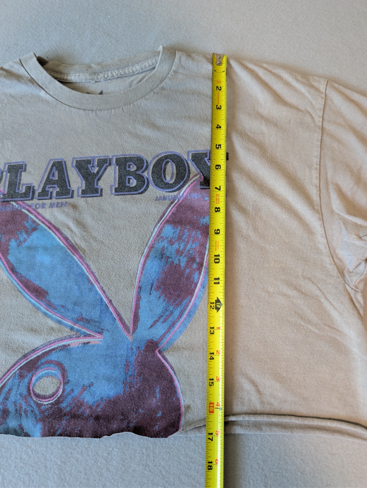 Playboy January 1986 Andy Warhol Pop Art  Tan Purple Distressed Cut Crop Top Tee image 6