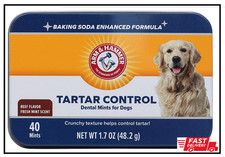 40 Mint Advanced Care Dental Dog Chew Treat For Tartar Bad Breath Control Beef