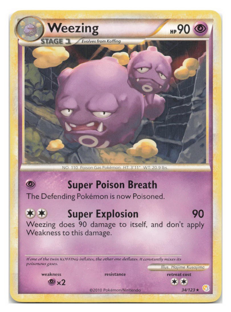 Weezing 34/123 Rare HeartGold & SoulSilver Pokemon 2010