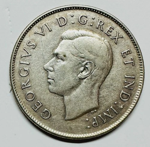 1947 Canadian Fifty Cent Piece - Curved 7 - EX++
