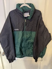Vintage 90s Columbia Sportswear Windbreaker Jacket XL Green Black Colorblock
