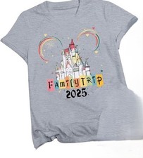 NEW MYHALF Magical Family Trip 2025 Boy's/Girl's Short Sleeve T-Shirt 120 (5-7y)