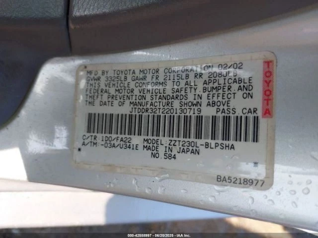 Espejo retrovisor Toyota Celica 2002 atenuación manual OEM usado 3619888 Foto 2 de 4