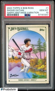 2023 Topps x Bob Ross Happy Mistakes Variation #1 Shohei Ohtani PSA 10 GEM MINT