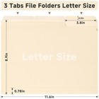 Assorted File Folder Labls 100 Pack Manila File Folders, 1/3-Cut Tab, Assorted Positions, Letter ...