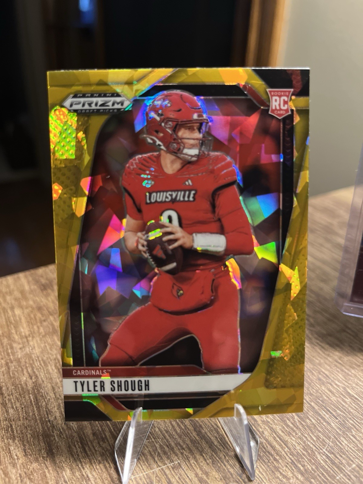 2025 Prizm Draft Picks Tyler Shough Gold Cracked Ice Saints Louisville #49